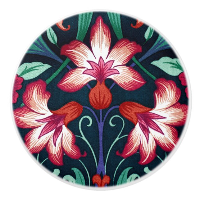 Art Nouveau Lilies Keramikknauf (Vorderseite)