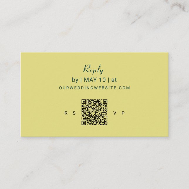 Art Nouveau Lily Wedding | QR Code Reply Begleitkarte (Vorderseite)