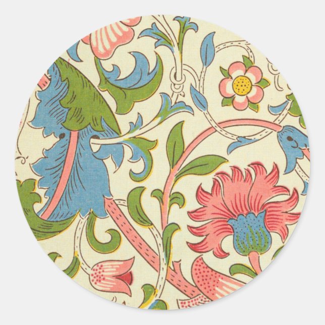 Art nouveau lodden pattern - William Morris Runder Aufkleber (Vorderseite)