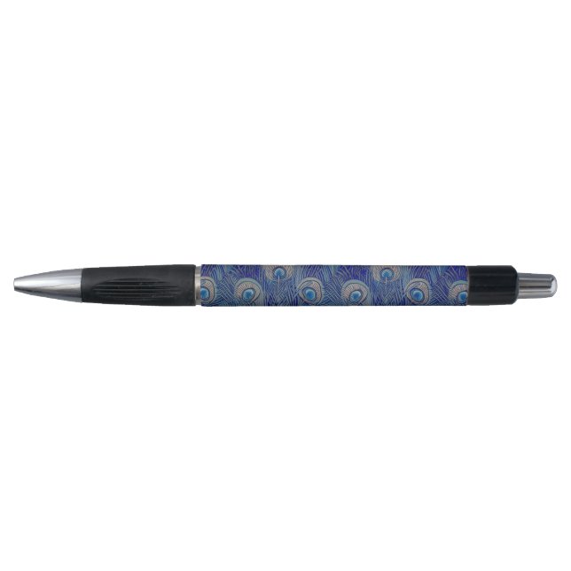 Art Nouveau Luxury Peacock Feather Pattern Kugelschreiber (Vorderseite)