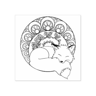 Art Nouveau Mabon Herbst Fox Wood Art Briefmarke Gummistempel