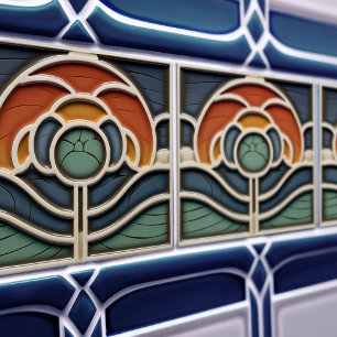 Art Nouveau Mackintosh Rose Keramikfliese