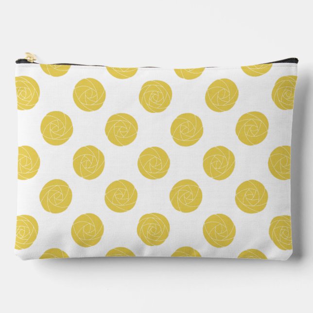 Art Nouveau Mackintosh Rose Retro Blumengelb Zubehörtasche (Vorderseite)