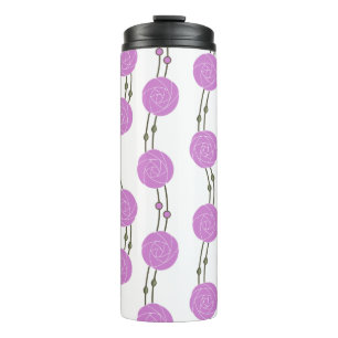 Art Nouveau Mackintosh Rosenstreifen Rosa Thermosbecher