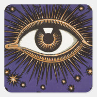 Art Nouveau Magic Eye & Stars Vintage Illustration