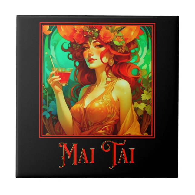 Art Nouveau Mai Tai Fliese (Vorderseite)