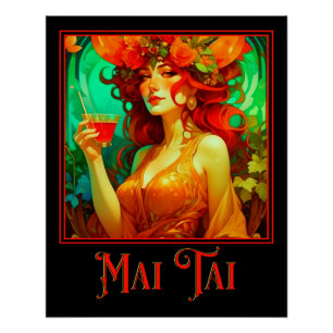 Art Nouveau Mai Tai Poster