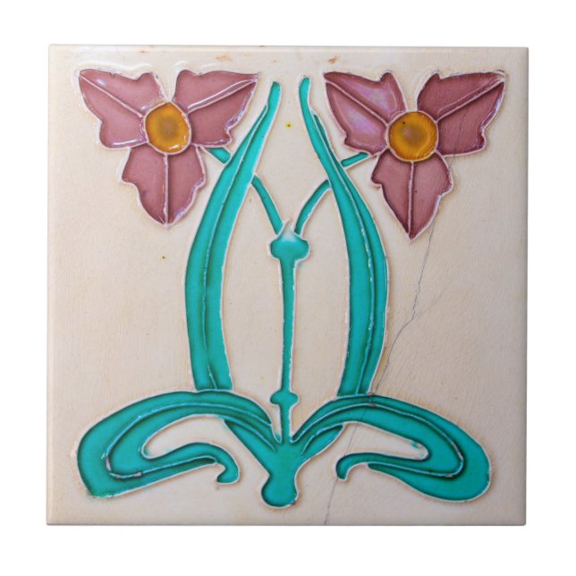 Art Nouveau Majolica Tiles Fliese (Vorderseite)