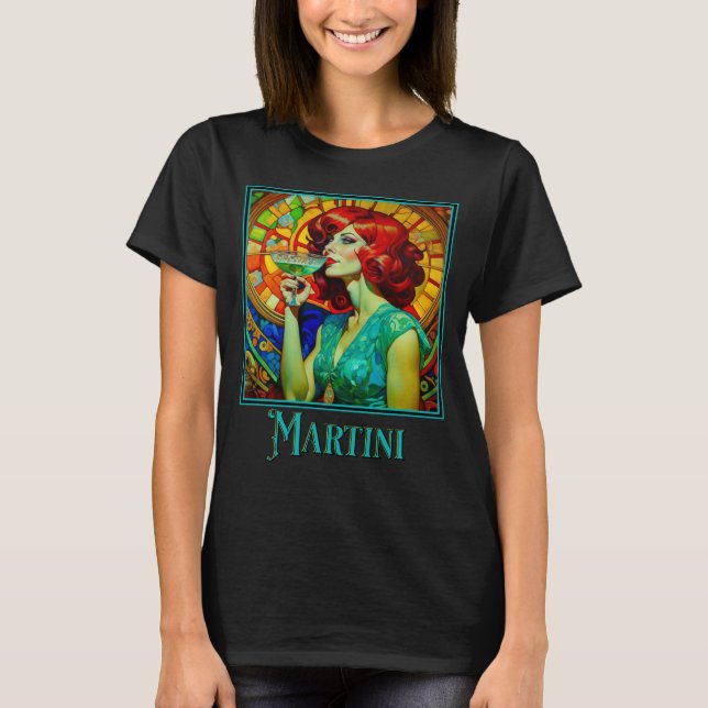Art Nouveau Martini T-Shirt (Vorderseite)