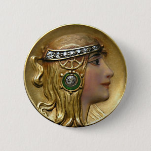 Art Nouveau Medallion Button