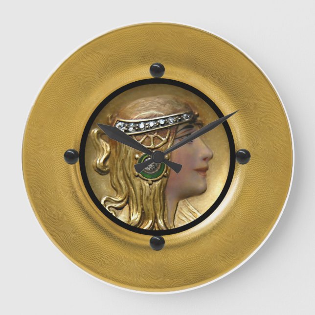 Art Nouveau Medallion Große Wanduhr (Vorderseite)