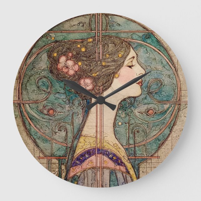 Art Nouveau Model  Große Wanduhr (Vorderseite)