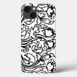 Art Nouveau Mohn floral Schwarz-weiß elegant Case-Mate iPhone Hülle