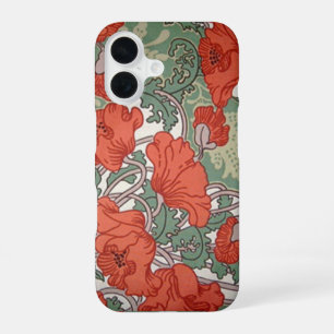 Art Nouveau Mohnblumen iPhone 16 Hülle