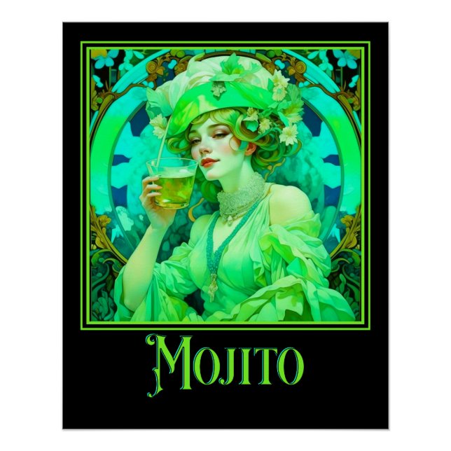 Art Nouveau Mojito Poster (Vorderseite)