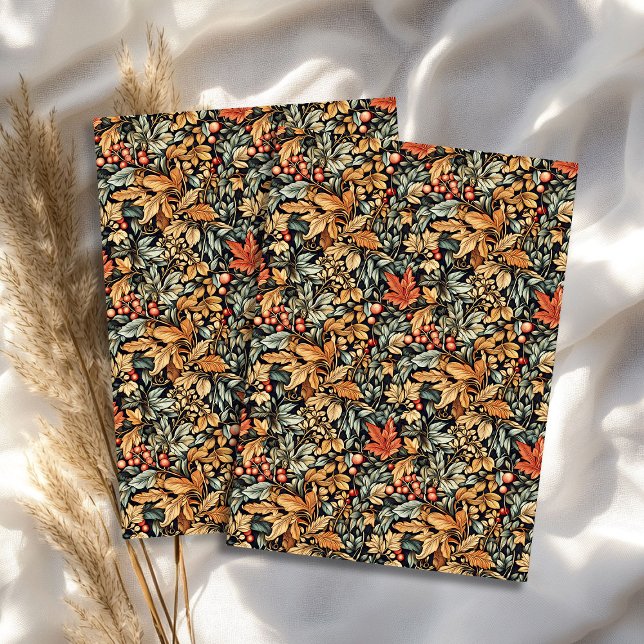 Art Nouveau Morris Herbst Blätter pastellgrün Seidenpapier (Art nouveau Morris fall autumn leaves pastel green Tissue Paper)