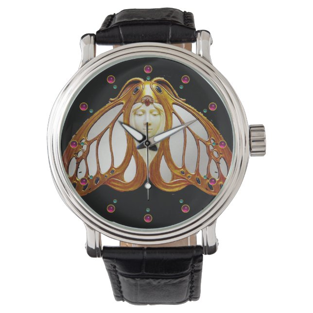 ART NOUVEAU MOTH FRAU ARMBANDUHR (Vorderseite)