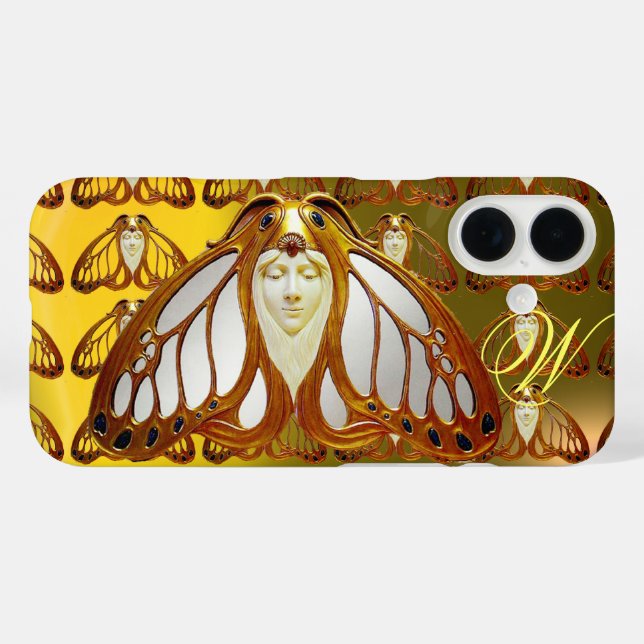 ART NOUVEAU MOTH FRAU GEM MONOGRAM Case-Mate iPhone HÜLLE (Rückseite (Horizontal))