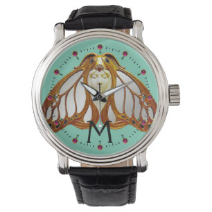 ART NOUVEAU MOTH FRAU MONOGRAM ARMBANDUHR