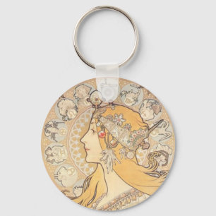 Art Nouveau ~ Mucha ~ LA FEDER Schlüsselanhänger