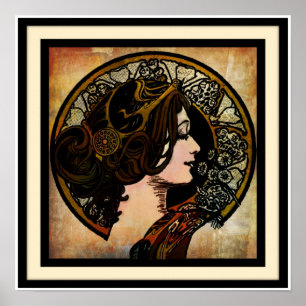 Art Nouveau Mucha Style Druck Poster