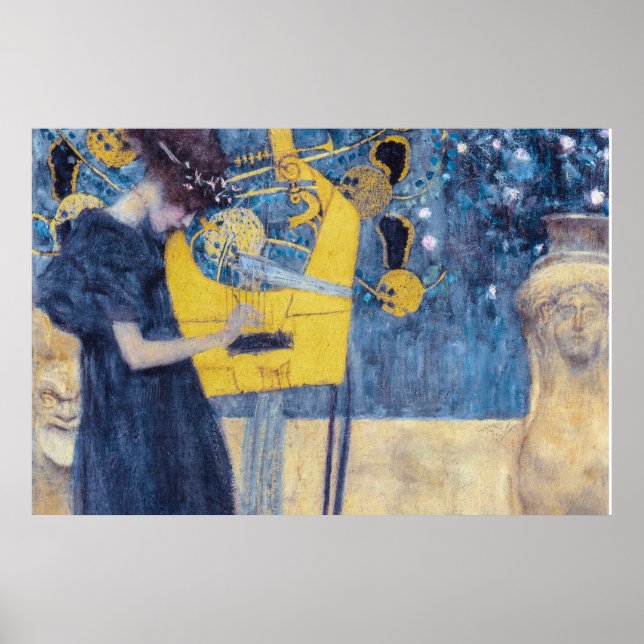 Art Nouveau "Music I" Painting by Gustav Klimt  Poster (Vorne)
