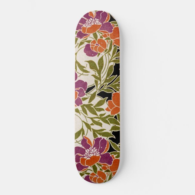 Art Nouveau Muster 3 Skateboard (Vorderseite)