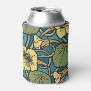 Art Nouveau Nasturtium Blau Gold floral Verneuil Dosenkühler