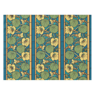 Art Nouveau Nasturtium Blau Gold floral Verneuil Tischdecke