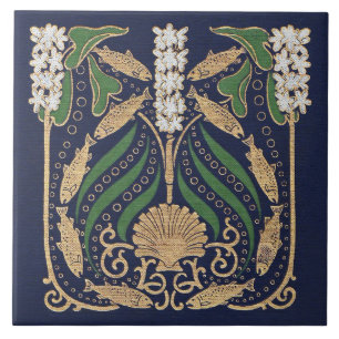 Art Nouveau Nautic Seashells Fliese