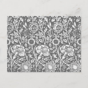 Art Nouveau-Nelke-Damaskus, Grau / Grey Postkarte