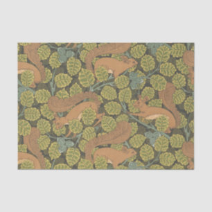 Art Nouveau Oak & Squirrels Seidenpapier
