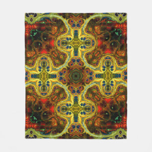 art nouveau ornamentales vintage-muster in grün, g fleecedecke