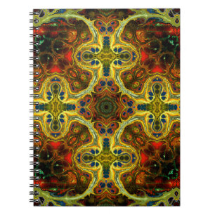 art nouveau ornamentales vintage-muster in grün, g notizblock