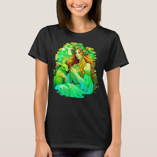 Art Nouveau Ostara Celtic Spring T-Shirt (Vorderseite)
