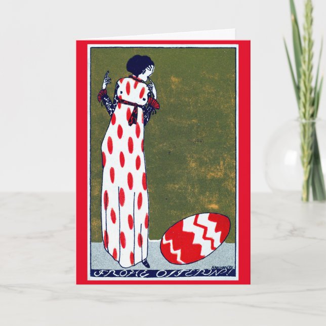 Art Nouveau Osterkarte Dankeskarte (Vorderseite)