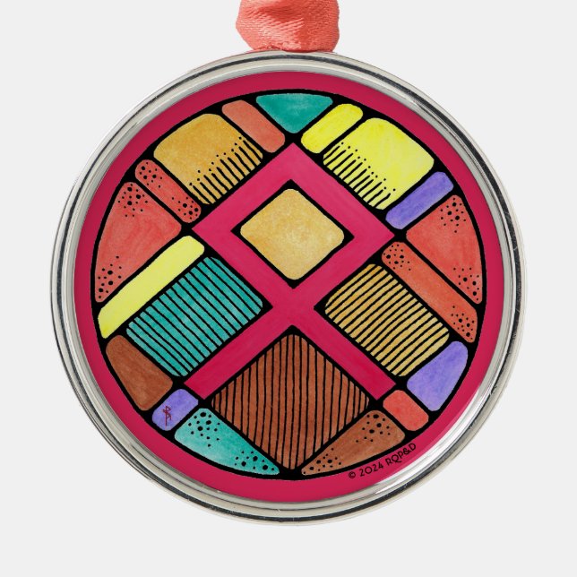 Art Nouveau Othala Rune of Herkunft Ornament Aus Metall (Vorne)