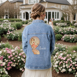 Art Nouveau Painting Bride Wedding Jeansjacke