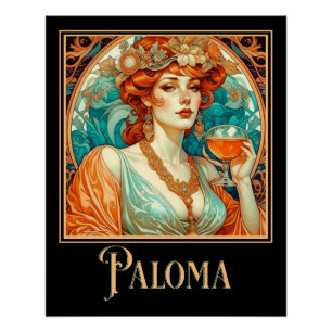 Art Nouveau Paloma Poster