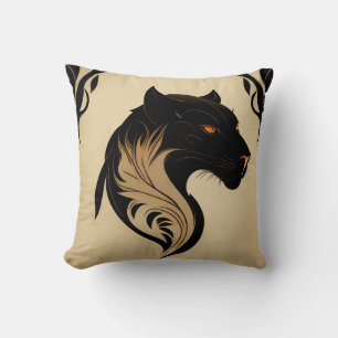 Art Nouveau Panther Throw Kissen
