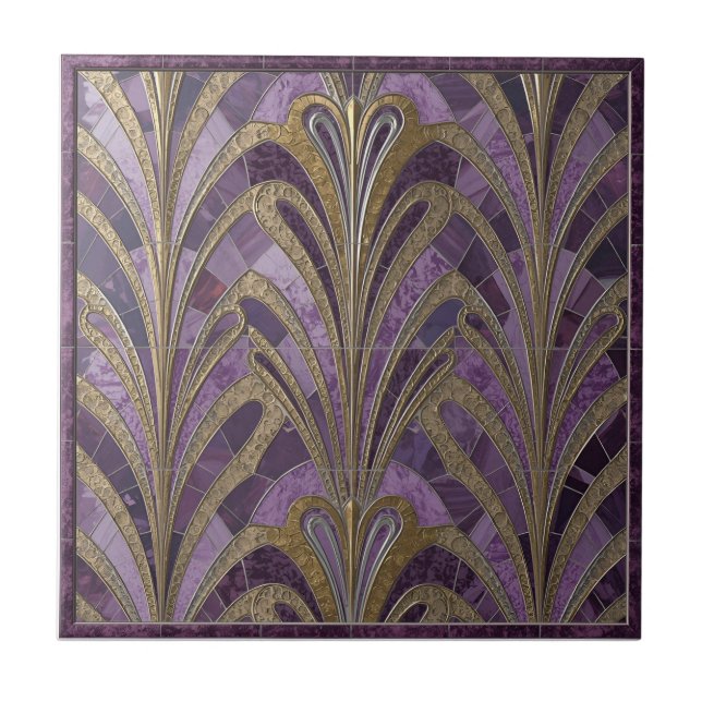 Art Nouveau Pattern Ceramic Tile Fliese (Vorderseite)