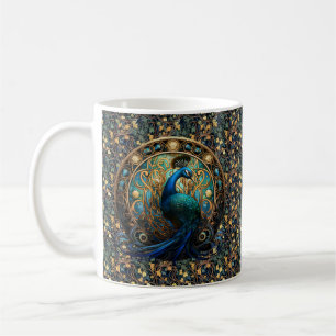 Art Nouveau Peacock auf Ivy Coffee Tasse 2