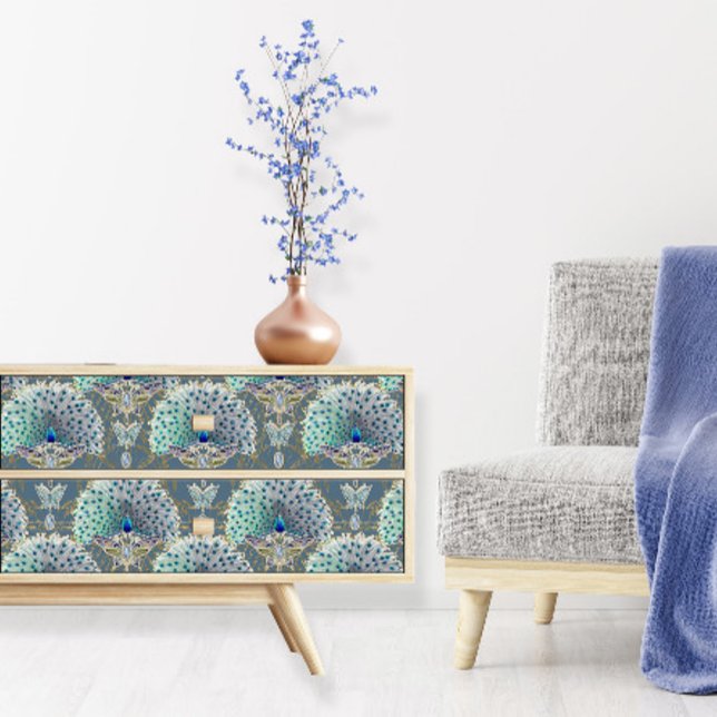 Art Nouveau Peacock Butterfly Navy Deko Decoupage Seidenpapier (Von Creator hochgeladen)