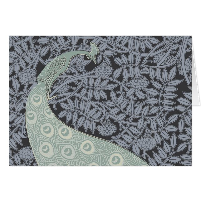 Art Nouveau Peacock Classic Vintag Bird (Vorderseite (Horizontal))