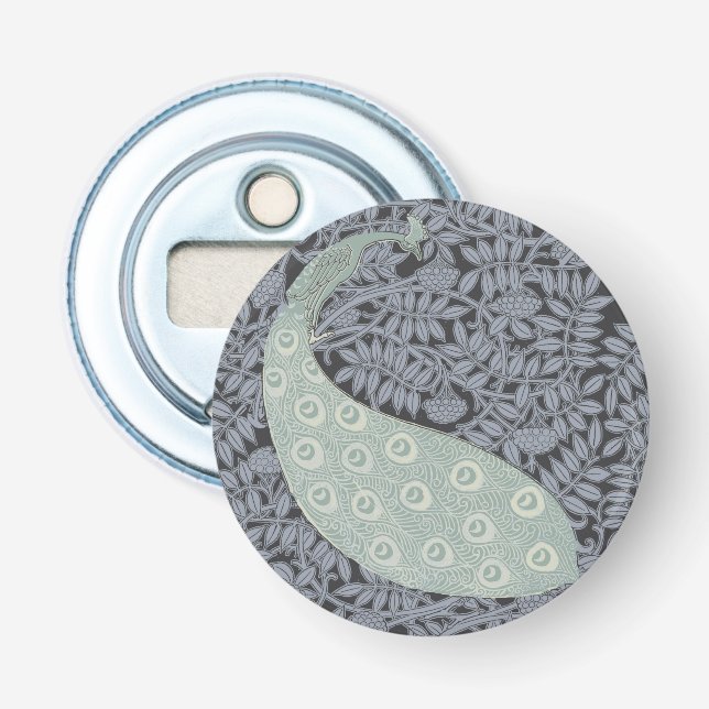 Art Nouveau Peacock Classic Vintag Bird Flaschenöffner (Vorderseite)