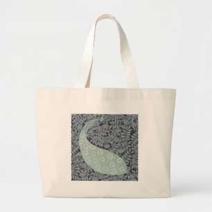 Art Nouveau Peacock Classic Vintag Bird Jumbo Stoffbeutel