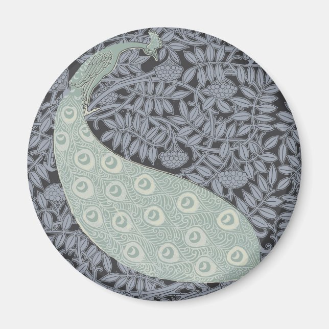 Art Nouveau Peacock Classic Vintag Bird Magnet (Vorne)