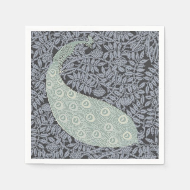 Art Nouveau Peacock Classic Vintag Bird Serviette (Vorderseite)