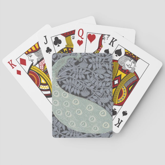 Art Nouveau Peacock Classic Vintag Bird Spielkarten (Rückseite)