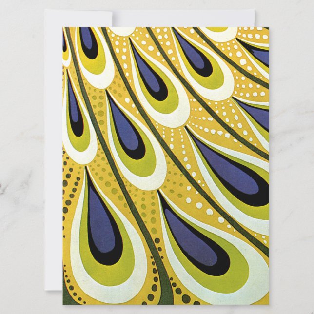 Art Nouveau Peacock Feather Wedding Einladung (Vorderseite)